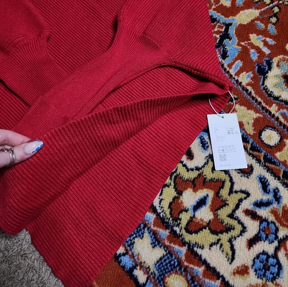 Halara High Neck Long Sleeve Asymmetric Hem Work Sweater - Picture 11 of 12